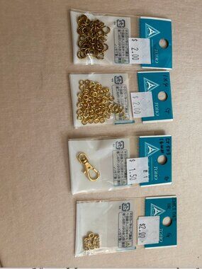Gold Jewelry Findings Lot Jump Rings, Lobster Clasp & Rhinestone Connector Jewe